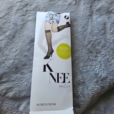 NEW Nordstrom Sheer Knee High Stockings (Soft Black- 3 pr)